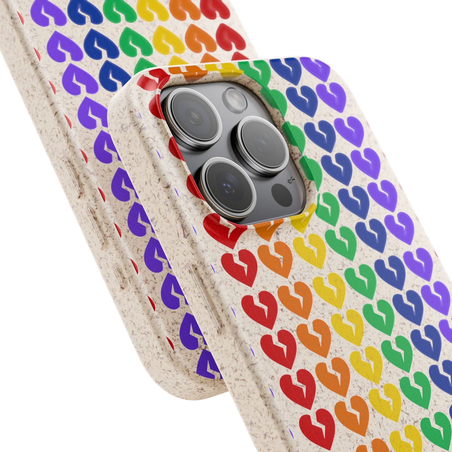 Rainbow Hearts Collection Pattern - Biodegradable Phone Case, Eco-Friendly Phone Cover (Only Hearts Collection)