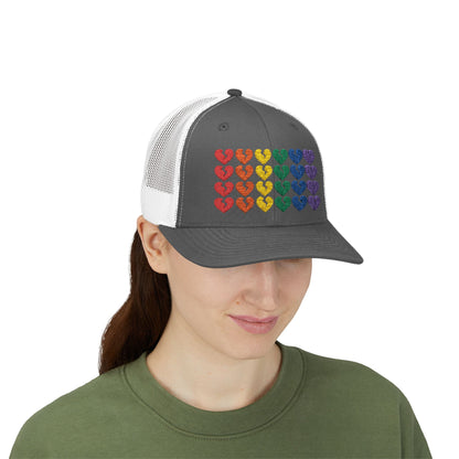Rainbow Heartbreak Collection - Embroidered Trucker Hat (Only Hearts Collection)