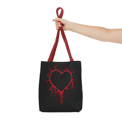 Cracked Heart Tote Bag (in Crimson) - (The Only Hearts Collection)