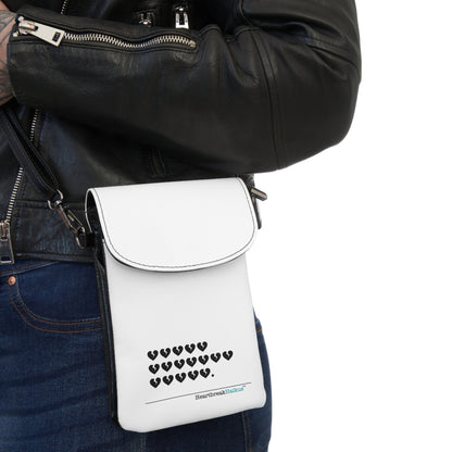 Heartbreak Emoji Small Cell Phone Wallet, Haiku Poetry Visual Art Pouch