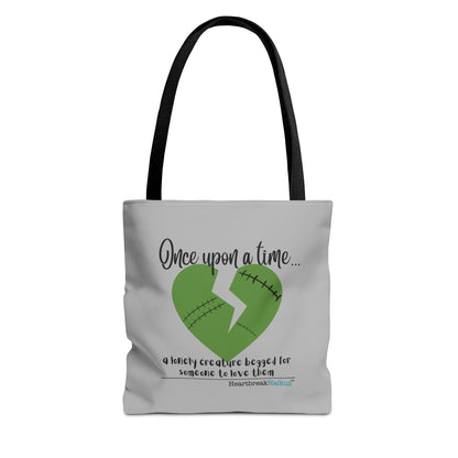 A Lonely Creature Begged Frankenstein Haiku - Tote Bag (Dual-sided print in light grey)