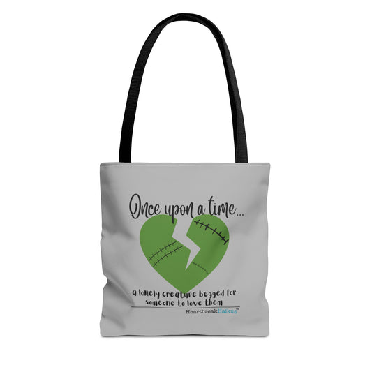 A Lonely Creature Begged Frankenstein Haiku - Tote Bag (Dual-sided print in light grey)