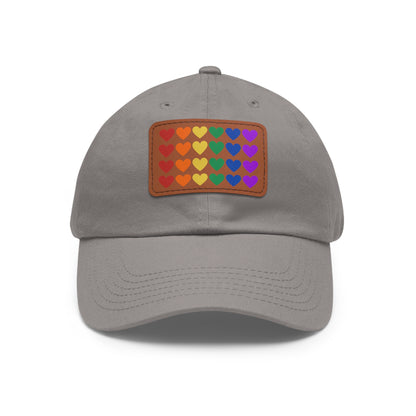 Rainbow Hearts - Adjustable Baseball Cap (4-Rows Design)