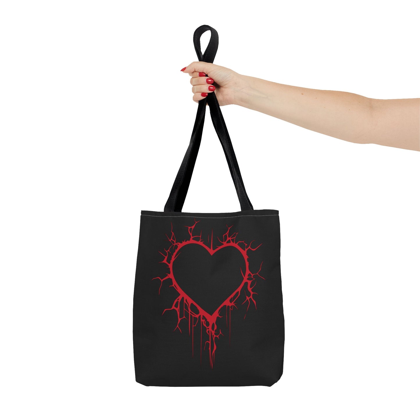 Cracked Heart Tote Bag (in Crimson) - (The Only Hearts Collection)