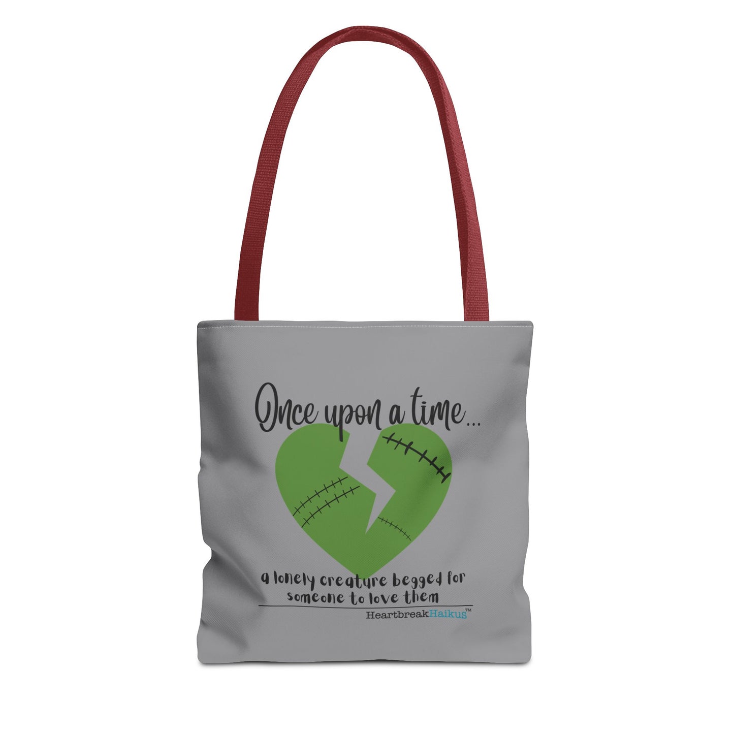 A Lonely Creature Begged Frankenstein Haiku - Tote Bag (Dual-sided print in Stone Grey)