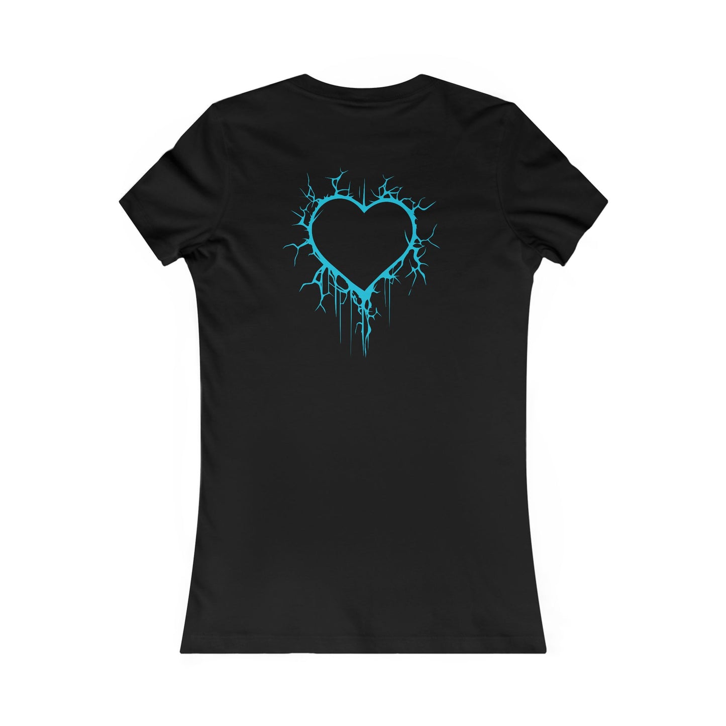 Two Lightning-Cracked Hearts - Slim-Fit T-Shirt (in Electric Blue)