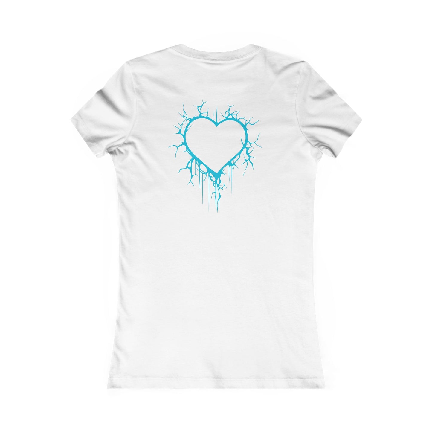 Two Lightning-Cracked Hearts - Slim-Fit T-Shirt (in Electric Blue)
