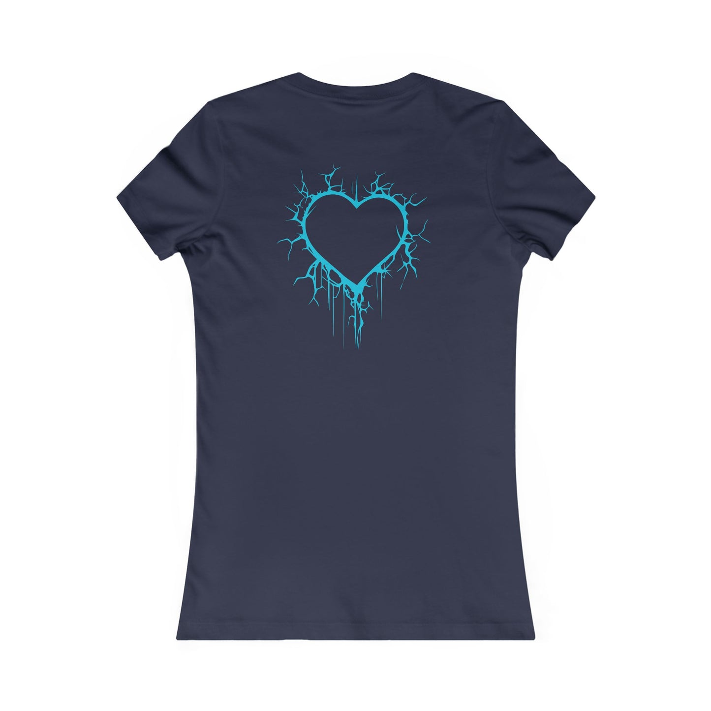 Two Lightning-Cracked Hearts - Slim-Fit T-Shirt (in Electric Blue)