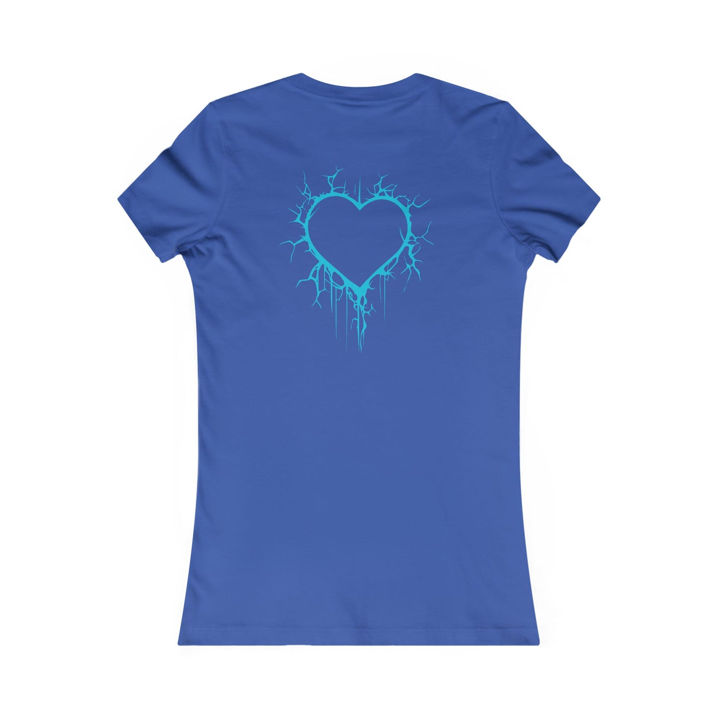 Two Lightning-Cracked Hearts - Slim-Fit T-Shirt (in Electric Blue)