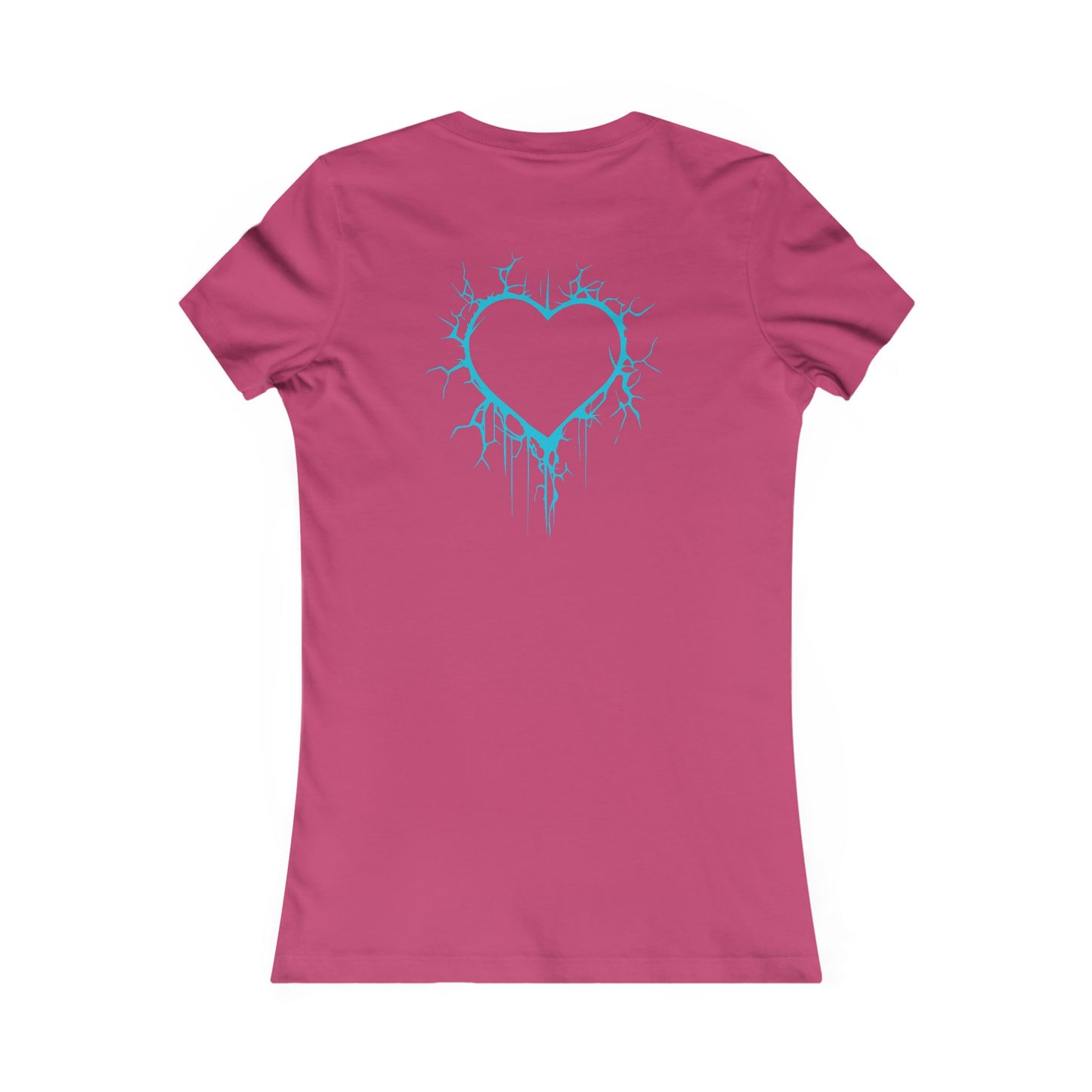Two Lightning-Cracked Hearts - Slim-Fit T-Shirt (in Electric Blue)