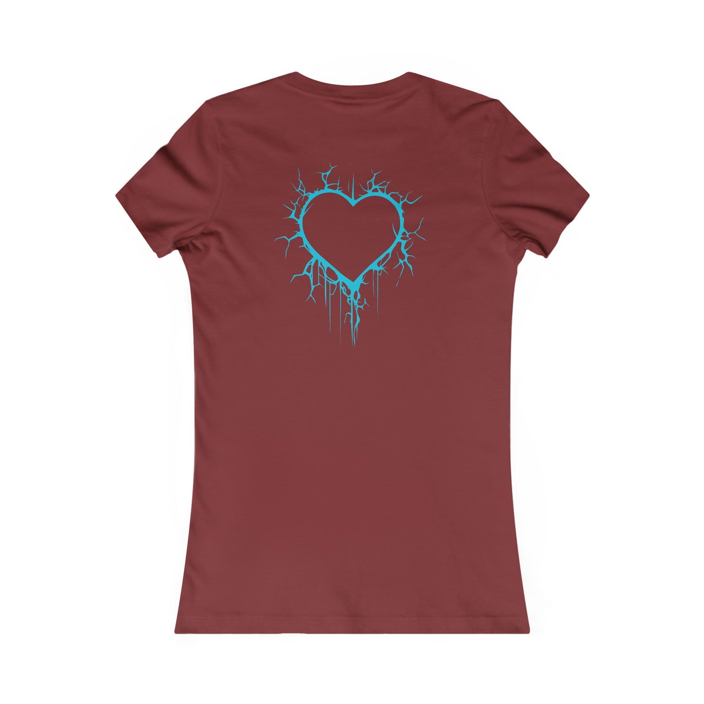 Two Lightning-Cracked Hearts - Slim-Fit T-Shirt (in Electric Blue)