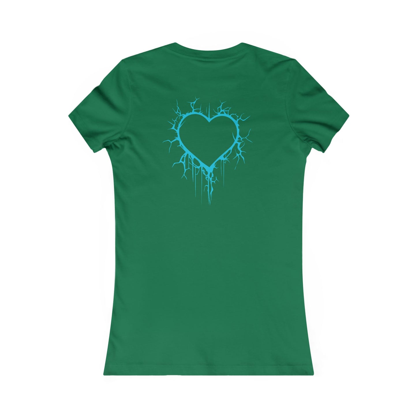 Two Lightning-Cracked Hearts - Slim-Fit T-Shirt (in Electric Blue)