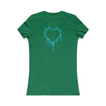 Two Lightning-Cracked Hearts - Slim-Fit T-Shirt (in Electric Blue)