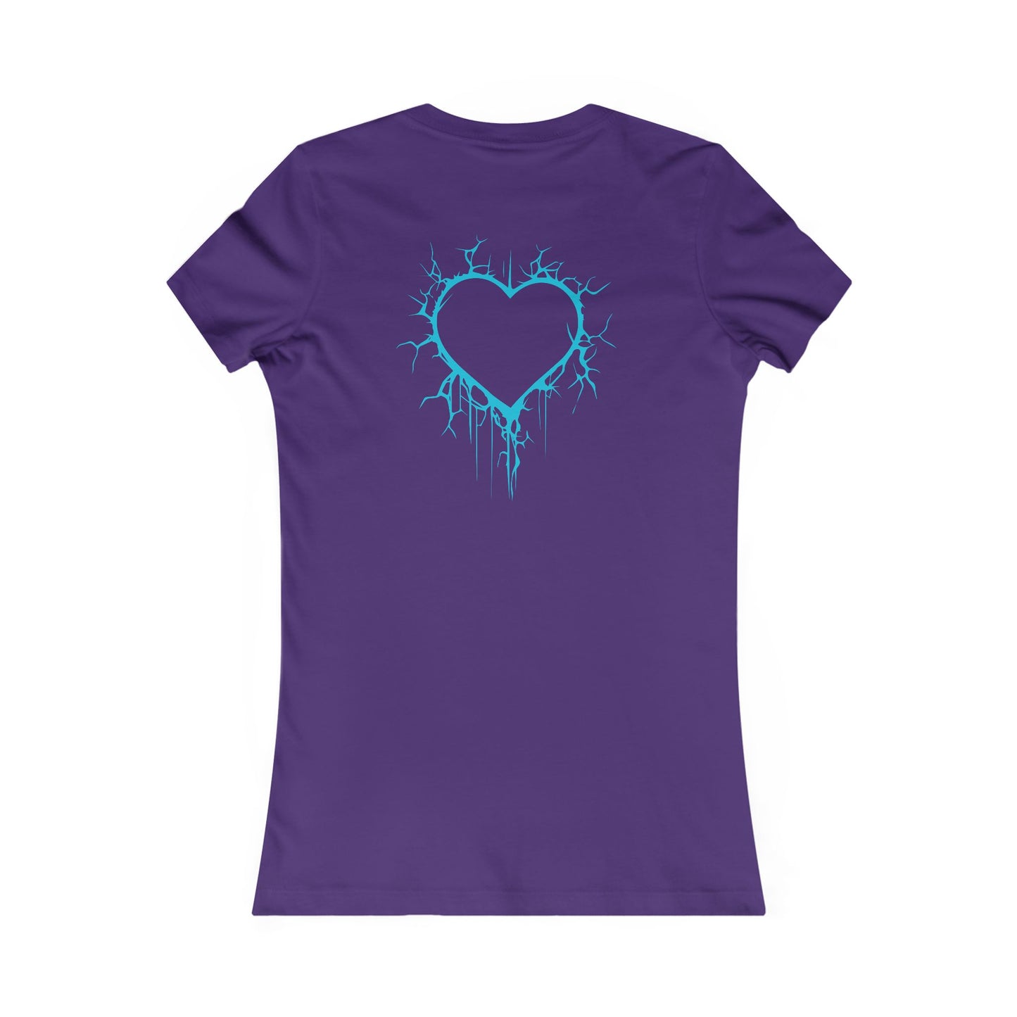 Two Lightning-Cracked Hearts - Slim-Fit T-Shirt (in Electric Blue)