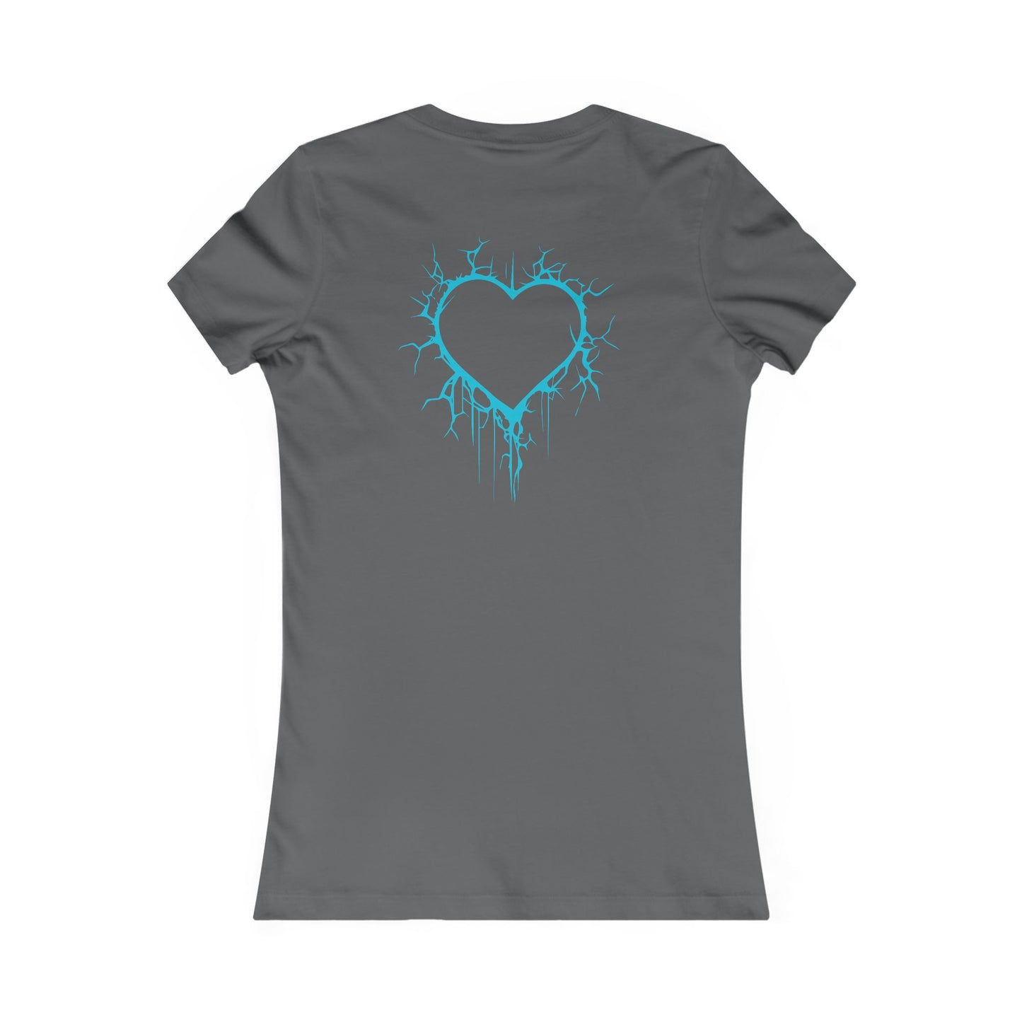 Two Lightning-Cracked Hearts - Slim-Fit T-Shirt (in Electric Blue)