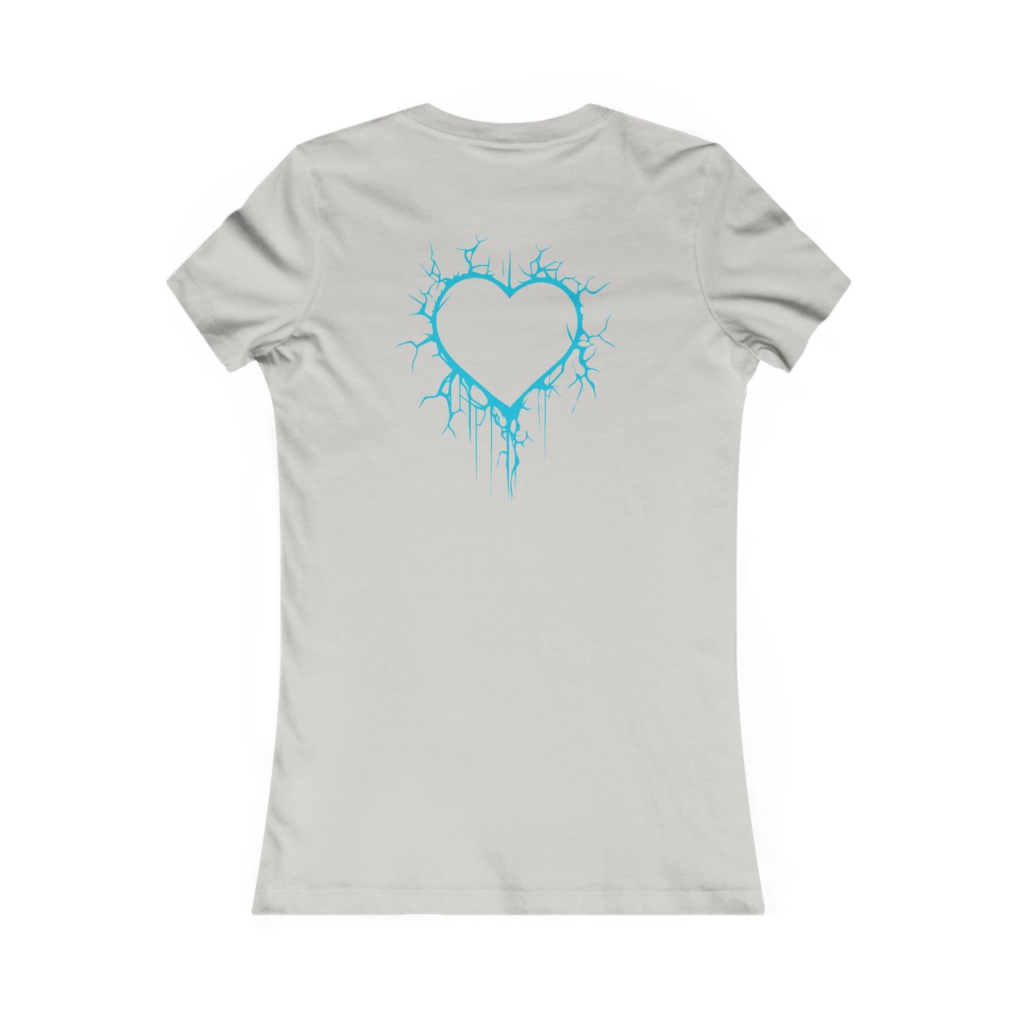 Two Lightning-Cracked Hearts - Slim-Fit T-Shirt (in Electric Blue)