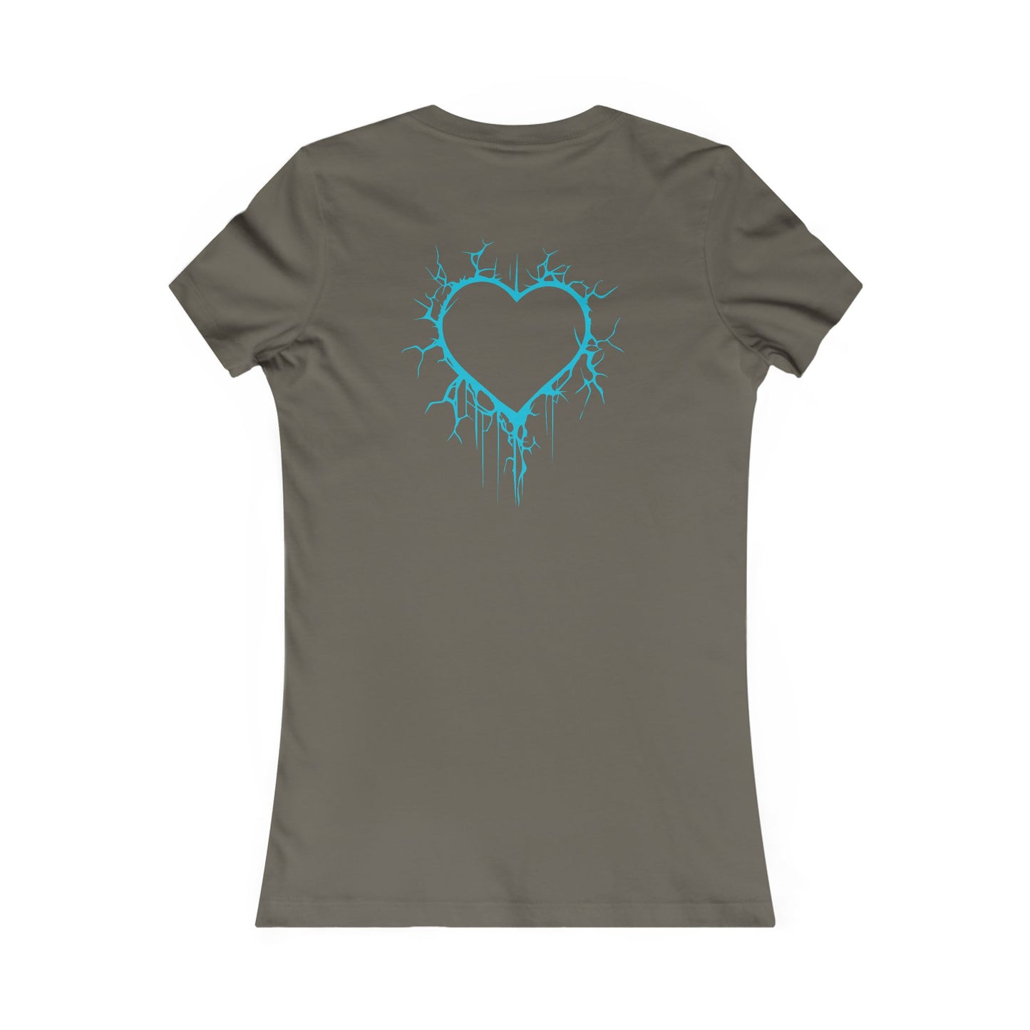 Two Lightning-Cracked Hearts - Slim-Fit T-Shirt (in Electric Blue)