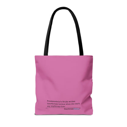 Frankenstein's Bride Writes Heartbreak Haikus - Tote Bag (Dual-sided print in Candy Pink)