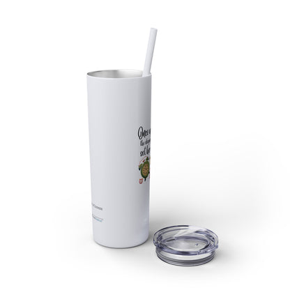 Sleeping Beauty's Alarm Haiku - Skinny Venti Tumbler with Eco-Friendly, Reusable, Matching Straw, 20oz