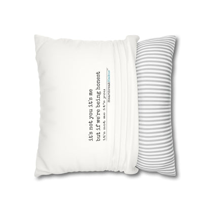 It's Not Me/You Haiku - Faux Suede Square Pillowcase (Rainbow Heartbreak Collection)