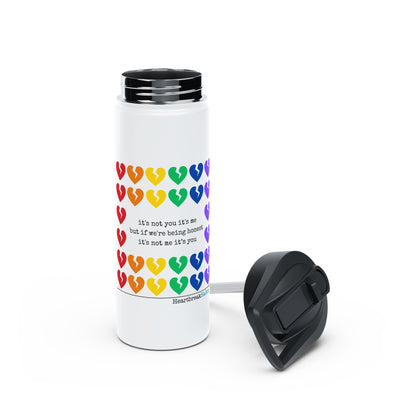Copy of It's Not Me/You Haiku - Stainless Steel Water Bottle (Rainbow Heartbreak Collection)