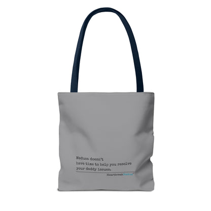 Medusa and Your Daddy Haiku - Tote Bag (Dual-sided print in Stone Grey)