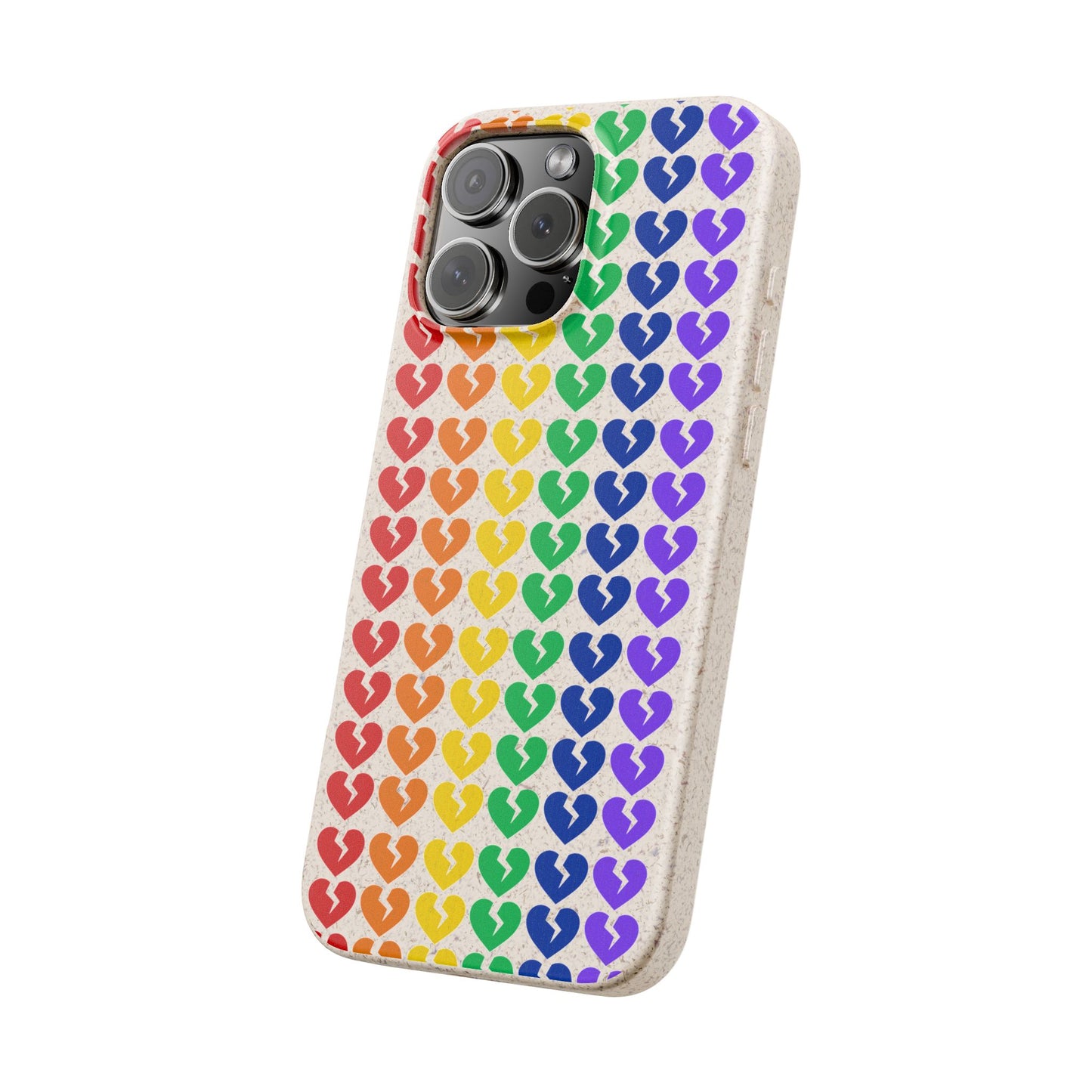 Rainbow Hearts Collection Pattern - Biodegradable Phone Case, Eco-Friendly Phone Cover (Only Hearts Collection)