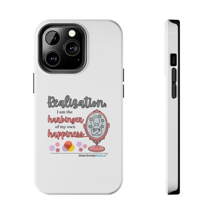 Harbinger of Happiness Tough Phone Cases (white), iPhone 11-16 or Samsung Galaxy S21-S24