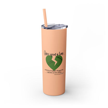 A Lonely Creature Begged Frankenstein Haiku - Skinny Venti Tumbler with Eco-Friendly, Reusable, Matching Straw, 20oz