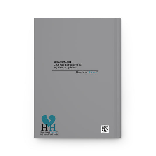Harbinger of Happiness Haiku - Hardcover Journal in Steel Gray