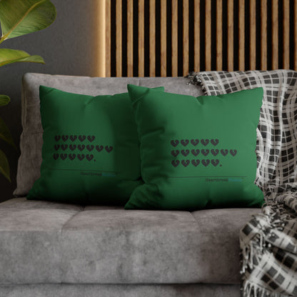 Hieroglyph Heartbreak Haiku - Faux Suede Square Pillowcase (in Evergreen)