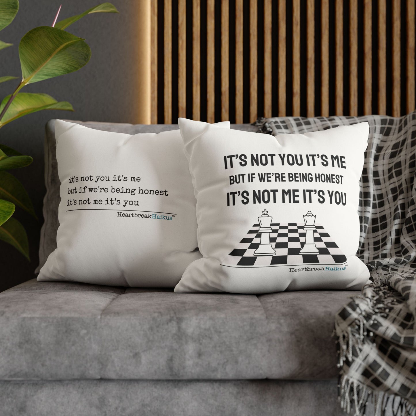 "It's not you/me...." Faux Suede Square Pillowcase