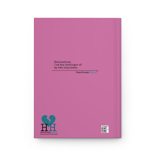 Harbinger of Happiness Haiku - Hardcover Journal in Candy Pink