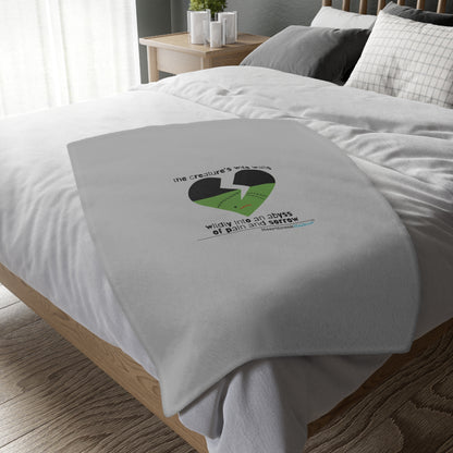 The Creature's Wife Wails Wildly Frankenstein Haiku - Plush Throw Blanket (in Stone Grey)