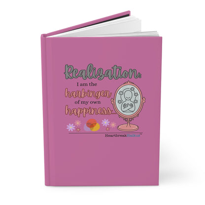 Harbinger of Happiness Haiku - Hardcover Journal in Candy Pink