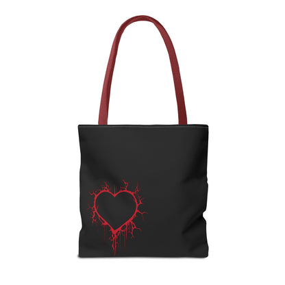 Cracked Heart Tote Bag (in Crimson) - (The Only Hearts Collection)