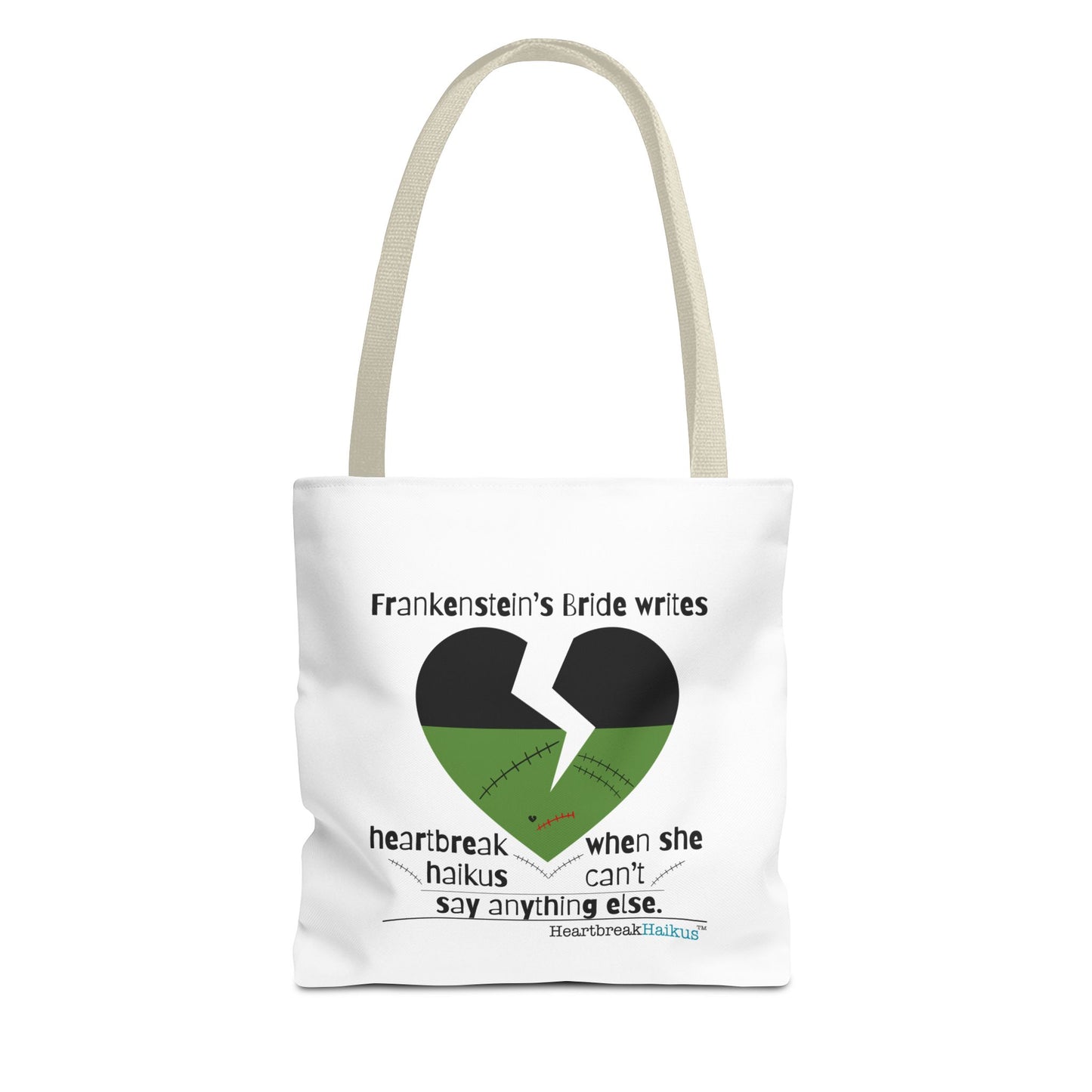 Frankenstein's Bride Writes Heartbreak Haikus - Tote Bag (Dual-sided print in Snow White)