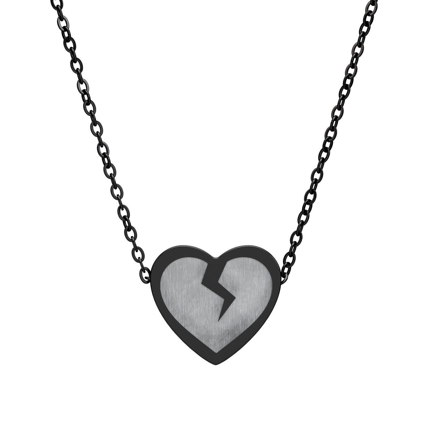 Engraved Broken Heart Necklace — Personalized Heart Pendant (The Only Hearts Collection)