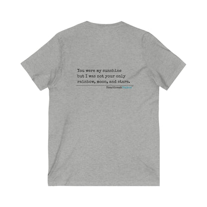 This T-shirt features a sentimental design with the themes of heartbreak, divorce, and healing, making it a perfect choice for someone going through a tough time. The lightweight fabric and stylish silhouette of this v-neck tee make it versatile for any s