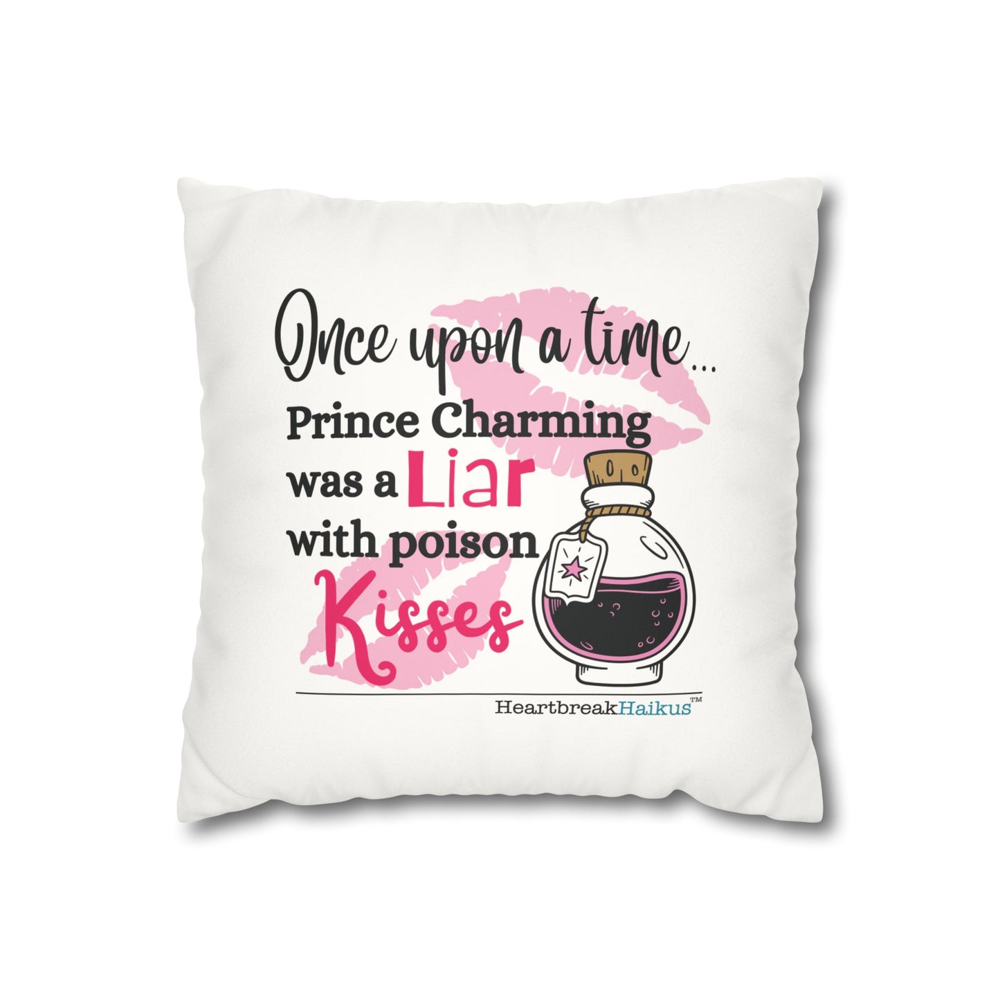 Prince Charming's Poison Kisses - Faux Suede Square Pillowcase