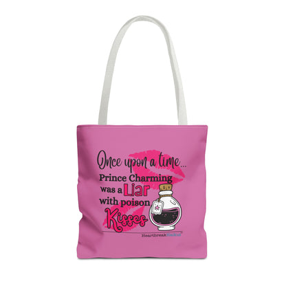Prince Charming's Poison Kisses Haiku - Tote Bag (Dual-sided print in Candy Pink)