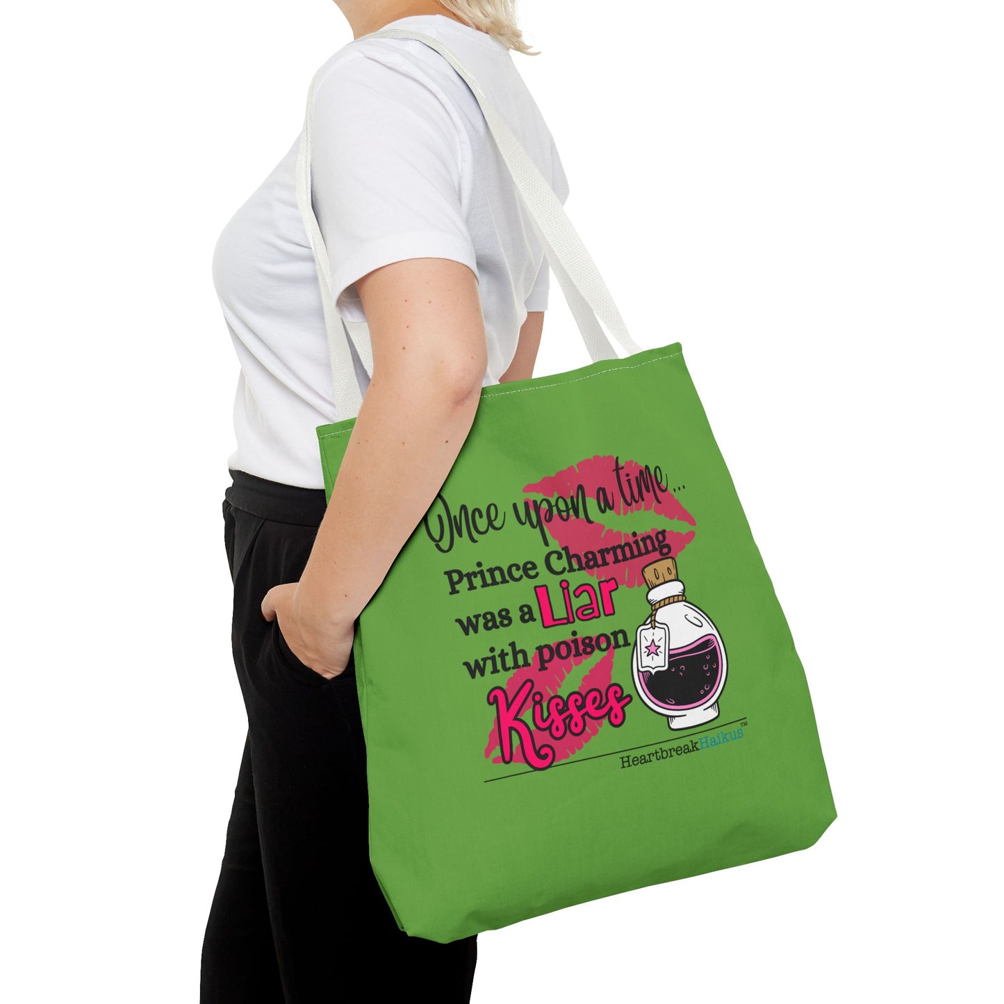 Prince Charming's Poison Kisses Haiku - Tote Bag (Dual-sided print in Wicked Green)