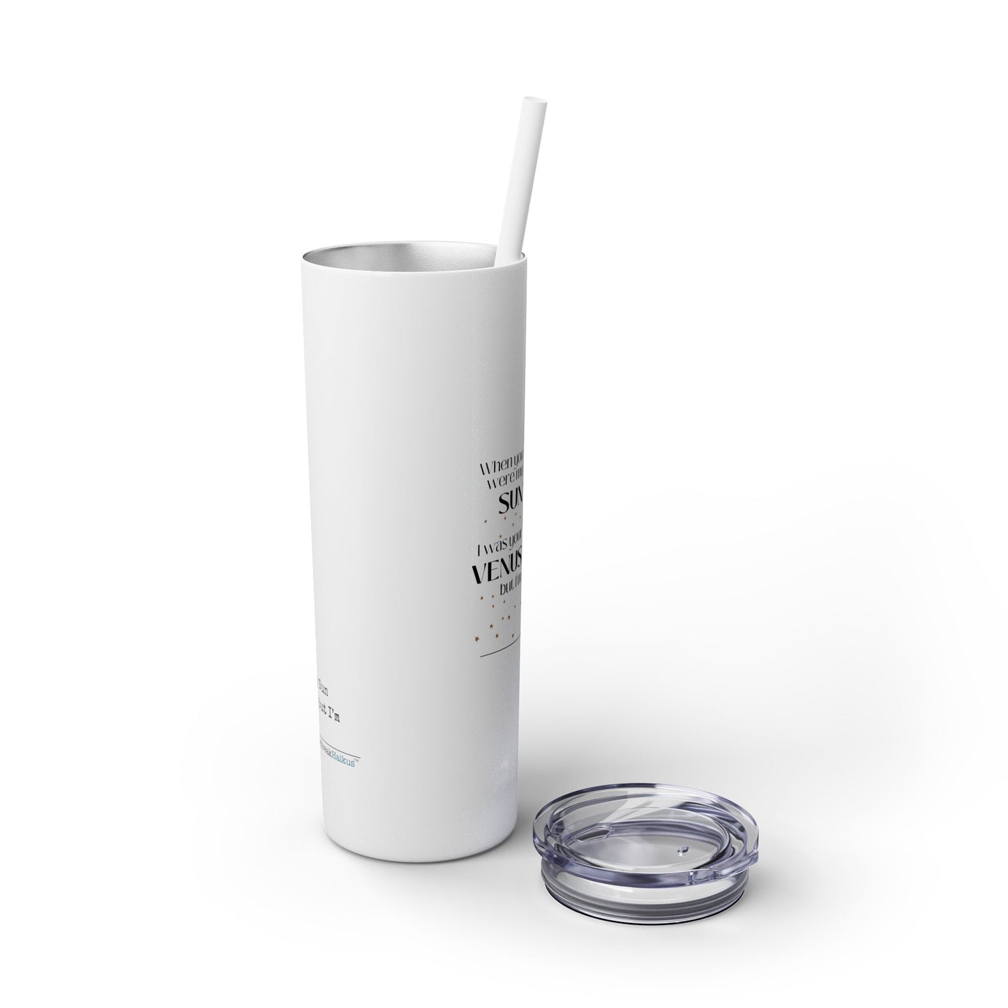 Safer as Pluto Haiku - Skinny Venti Tumbler with Eco-Friendly, Reusable, Matching Straw, 20oz