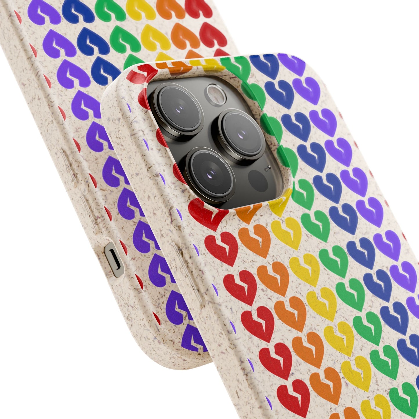 Rainbow Hearts Collection Pattern - Biodegradable Phone Case, Eco-Friendly Phone Cover (Only Hearts Collection)