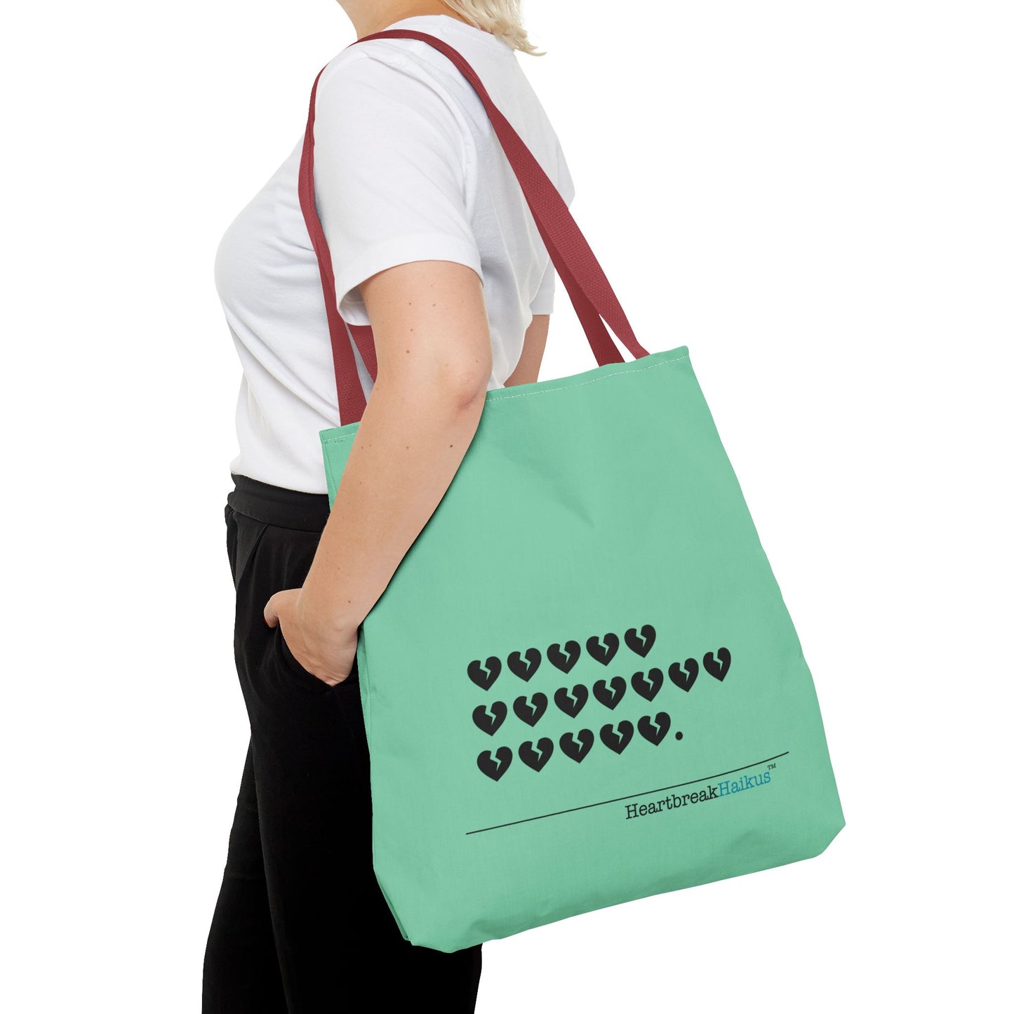 "Hieroglyph Heartbreak Haiku" Tote Bag (in Spearmint)
