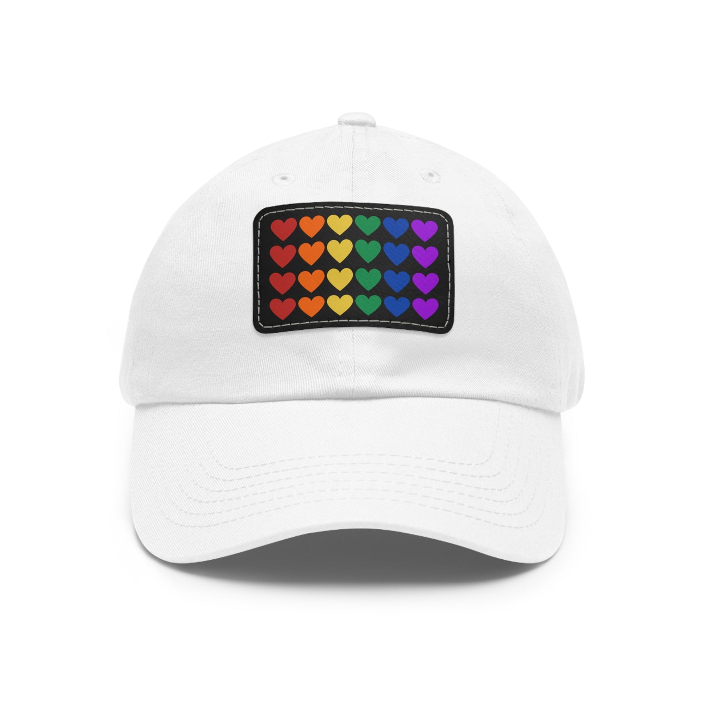 Rainbow Hearts - Adjustable Baseball Cap (4-Rows Design)