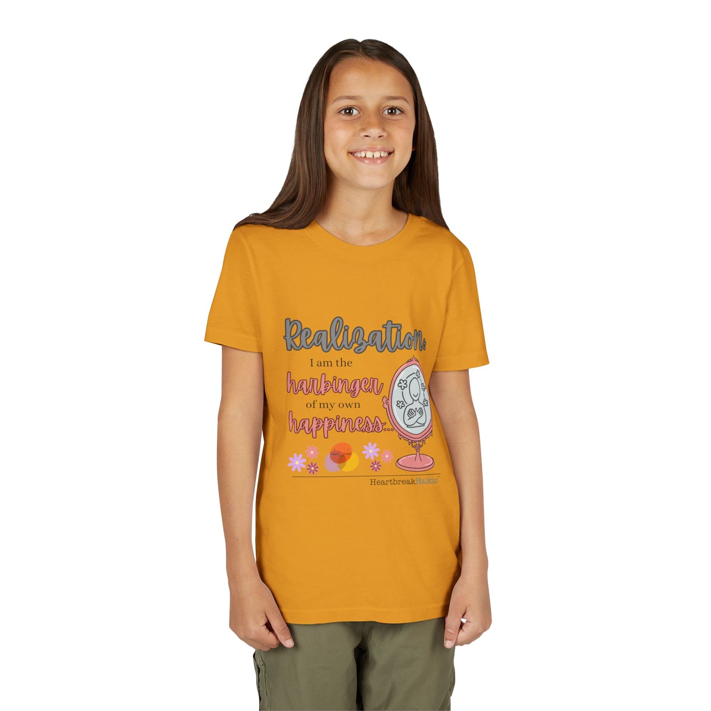 Harbinger of Happiness Haiku - Youth Medium-Weight Happiness Tee