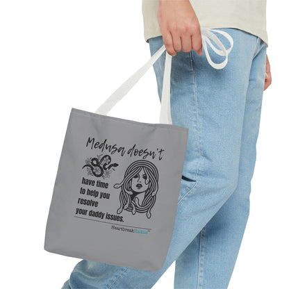Medusa and Your Daddy Haiku - Tote Bag (Dual-sided print in Stone Grey)