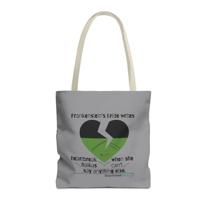 Frankenstein's Bride Writes Heartbreak Haikus - Tote Bag (Dual-sided print in Stone Grey)