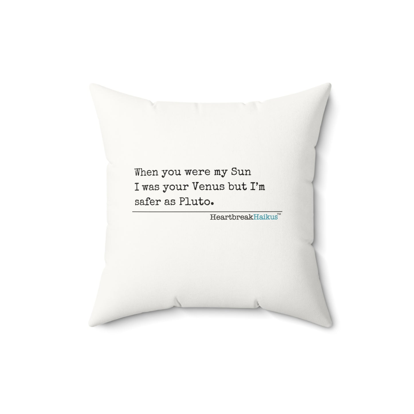 Safer as Pluto Haiku - Faux Suede Square Pillow
